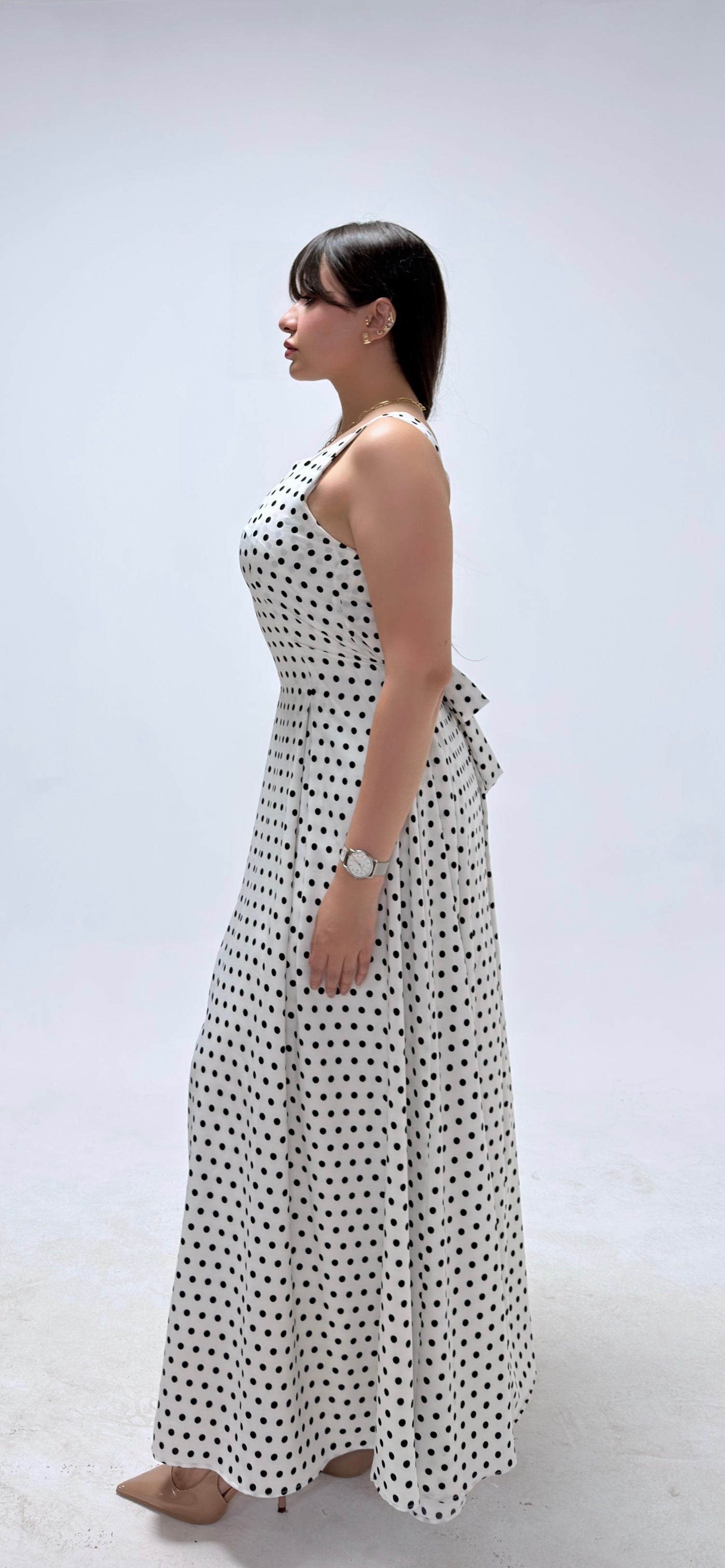 White polka dress