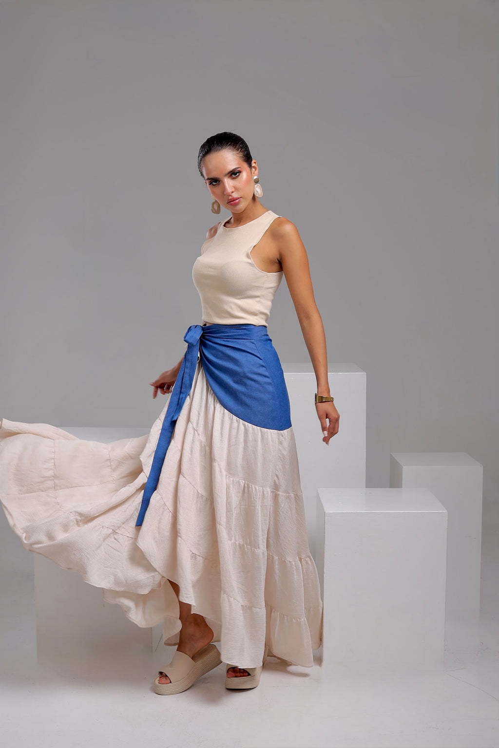 Denim Twist Skirt