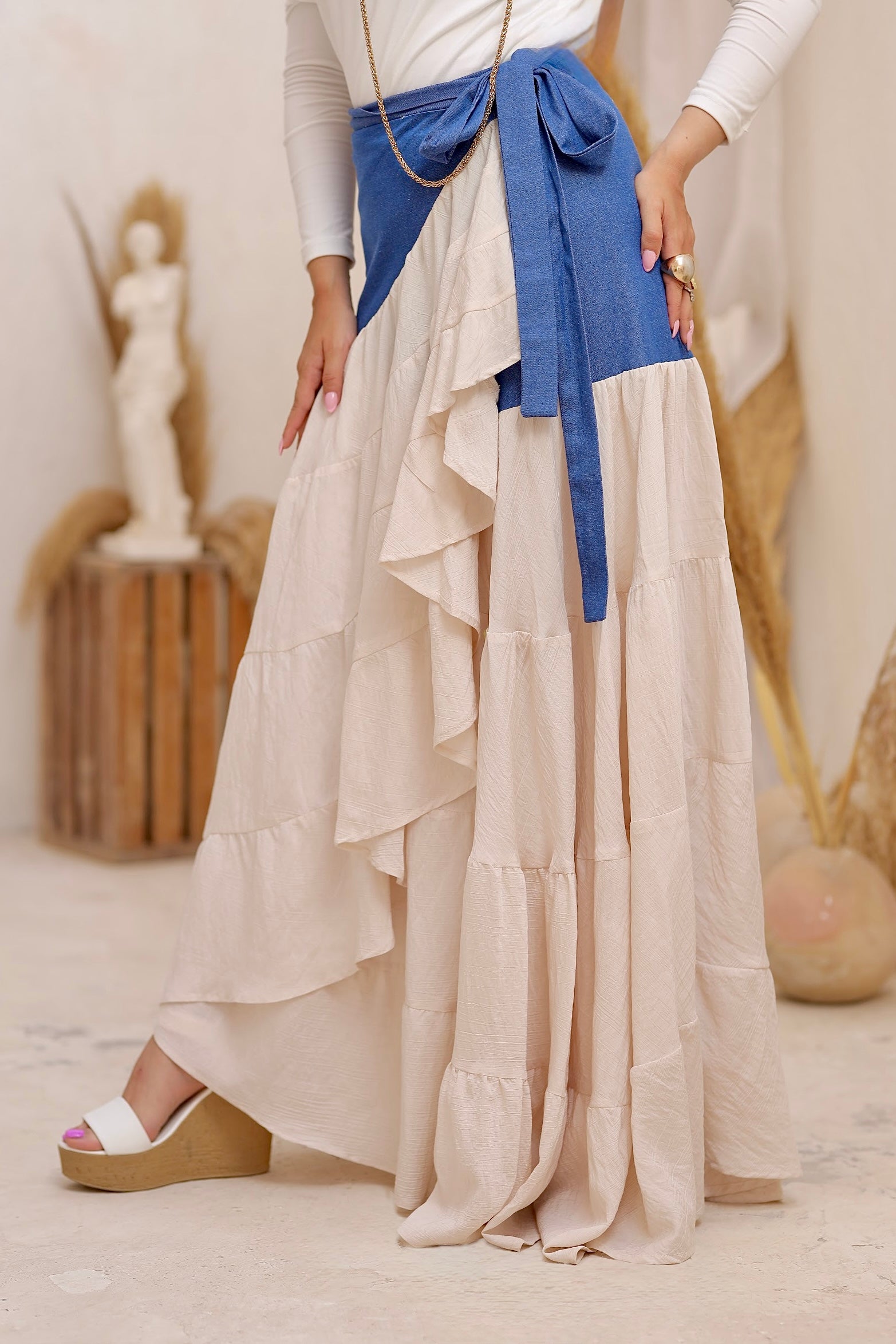 Denim Twist Skirt