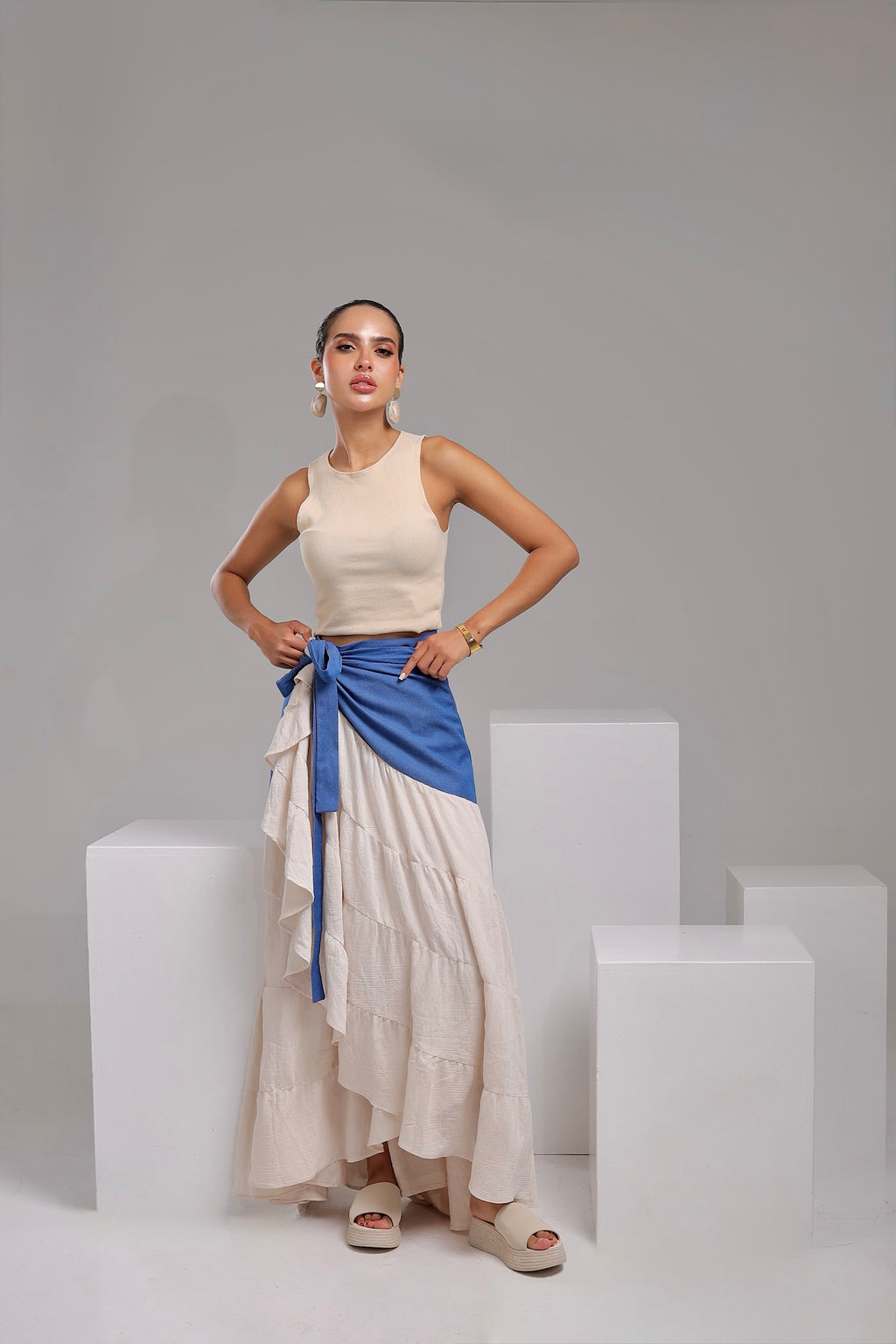 Denim Twist Skirt