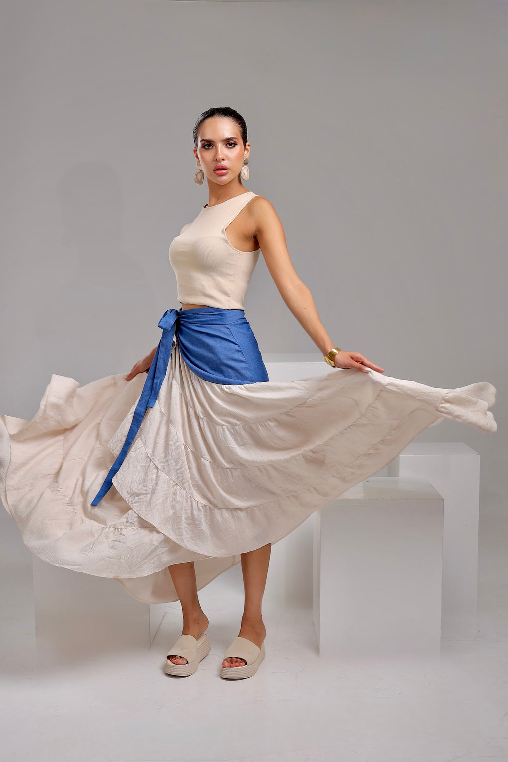 Denim Twist Skirt